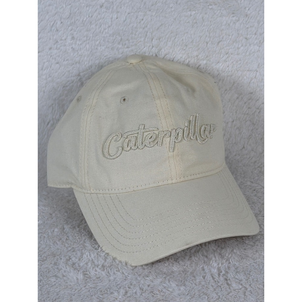 Caterpillar Hat Mens OSFM Cream Casual Embroidered Logo Baseball Cap 44410103